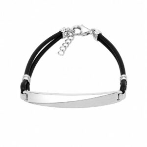 Pulseira Prata e Cautchu. Ref: 139071