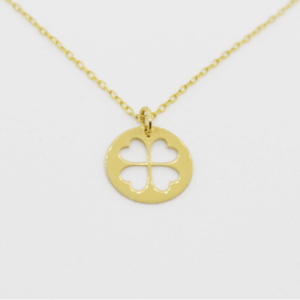 Colar Prata Medalha Trevo. Ref: JP111044